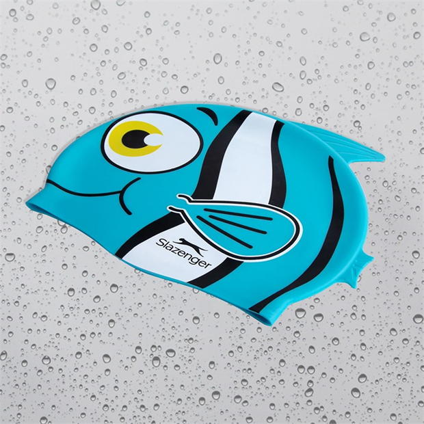 Blue Fish - Slazenger - Vibrant Fish Print Kids Swim Cap